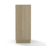 10-Gallon Woodgrain Tilt-Out Trash Can Cabinet with Wave-Textured Drawer & Pull-Out Bin 42935514