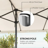 15ft Cream White Patio Umbrella UPF30 Outdoor Umbrella with Fringe and Crank Handle 86970460