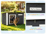42.5" x 27" x 33.5" Outdoor Dog House with Sloped Asphalt Roof, Elevated Floor & Openable Roof 92220761