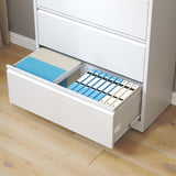 ZUN 5 Drawer Metal Lateral File Cabinet , White Filing Cabinet with Lock, Lockable File Cabinet for Home 14430594