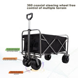 ZUN Outdoor Garden Park Utility kids wagon portable beach trolley cart camping foldable with big wheels W321P206632