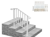 Handrails for Outdoor Steps, Iron Handrail Fits 2 Step, Transitional Handrail with Installation Kit, 84398354