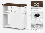 Flip-Top Narrow Bathroom Storage Cabinet with Rolling Wheels,Slim 15751419