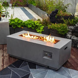 ZUN Outdoor Fire Pit Propane Fire Table with Tank Holder W853P270562