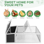 ZUN Chicken Coop with Run, 50in Rabbit Hutch Bunny Cage, Indoor Outdoor Tortoise House Habitat Guinea 91157118