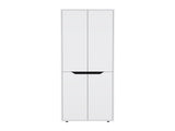67"H Kitchen Storage Cabinet, with Four Doors and Five Interior Shelves,White/Black B097P167411