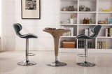 Masaccio Upholstery Airlift Adjustable Swivel Barstool with Chrome Base, Set of 2, Grey T2574P164835
