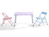 Kids Activity Table and 2 Chairs Set, 3-Piece Folding Play Table Set, Pastel Multicolor 21009110