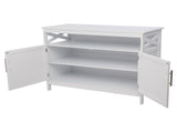 Double Door Side Cabinet With Partition White 90596729