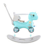 ZUN Rocking Horse Toddlers, Balance Bike Ride On Toys with Push Handle, Backrest and Balance Board W509107492