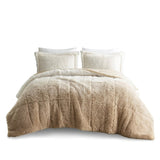 King/Cal King Ombre Shaggy Long Fur Comforter Mini Set B035129360