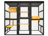 Cat Catio Outdoor Cat Enclosure for Multiple Indoor Outdoor Cats, Large Wooden Walk-in Cat House 75416411