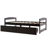 Twin size platform bed, with two drawers, espresso WF195910AAP