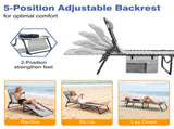 Face Down Chaise Lounge Chair 5-Position Adjustable Sunbathing, Foldable Tanning Chair with Face& W3162P449077