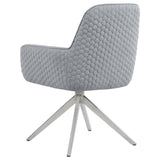 Light Grey and Chrome Flare Arm Side Chair B062P153684