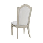 ZUN Set of 2 Ivory Chenille Upholstered Dining Chairs, Silver Oak B016P227290