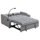 Modern Velvet Loveseat Futon Sofa Couch w/Pullout Bed,Small Love Seat Lounge Sofa with adjustable W2297P224268