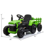 ZUN 12V Kids Ride On Tractor with Trailer, Battery Powered Electric Car w/ Music, USB, Music, LED W2181137981