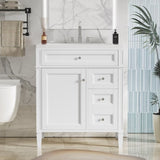 30'' Bathroom Vanity with Top Sink, Modern Bathroom Storage Cabinet with 2 Drawers and a Tip-out N710P250194K