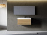 24'' Floating Bathroom Vanity with Sink, Wall-Mounted Striped Storage Cabinet with Soft-Close Drawer W1573P265193