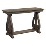 Classic Traditional Sofa Table with Bottom Shelf Dark Oak Finish Scrolled Base Support 1pc Wooden B011P175453