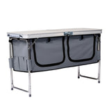 Outdoor Folding Camping Table with Storage Compartment, 4ft Portable Pinic Table with 3 Adjustable 49975057