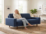 Modern 2Seat Loveseat Sofa, Polyester Fabric Couch, Without Accent Pillows, Loose Back Cushion for B2735P610774