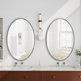 Iron Art Oval Retro Mirror, Antique Effect, Wall Hanging, Suitable For Bathroom, Bedroom, Living W757P251823