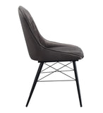 Abraham Dark Gray Fabric & Black Finish Side Chair B2726P338679