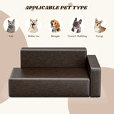 ZUN Modern Dog Sofa PU Leather Sturdy Dog Couch for Small Medium Dogs Waterproof Pet Sofa for Cats 42024387