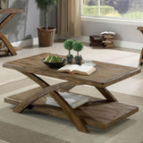 ZUN Transitional 3pc Table set Occasional Tables Living Room 1x Coffee Table And 2x End Tables Plank B011P200232
