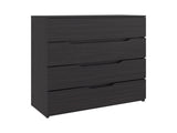 Aralia Drawer Dresser, Four Drawers, Superior Top, Black Wengue B097P474286