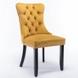 Modern, High-end Tufted Solid Wood Contemporary Velvet Upholstered Dining Chair with Wood Legs 02045627