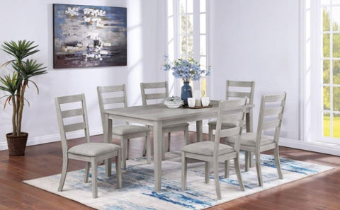 ZUN Classic Simple Rustic Gray Finish 7pc Dining Set Kitchen Dinette Wooden Top Table and Chairs B011P182670