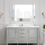 48"x32" Oversized Modern Rectangle Bathroom Mirror with White Frame Decorative Large Wall Mirrors W708P146111