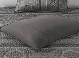 6-Piece Full/Queen 6 Piece Jacquard Quilt Set with Throw Pillows,Grey B035P408226