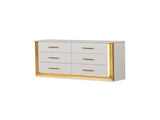 Obsession Contemporary Style 6-Drawer Dresser Made with Wood & Gold Finish B009P152664