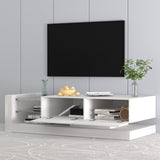 TV Console with Storage Cabinets, Full RGB Color 31 Modes Changing Lights Remote RGB LED TV Stand, W1701105065