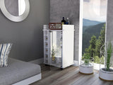 Dukat Bar Cart,Two Shelves, Six Built-in Wine Rack, Four Casters -White B07091850