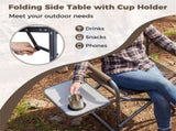 400LBS Heavy Duty Folding Camping Chair with Side Table & Cup Holder, Padded Directors Chair for 55526585