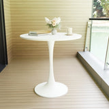 31.5" White Round Dining Table, Tulip Table Kitchen Dining Table 2-4 People with MDF Table Top & W2189131694