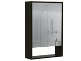 Medicine Single Door Cabinet 35" H, Two Interior Shelves, One External Shelf, Black B097133126