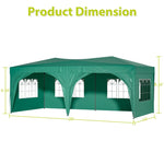 ZUN 10 x 20 ft Heavy Duty Awning Canopy Pop Up Gazebo Marquee Party Wedding Event Tent with 6 Removable 24047009