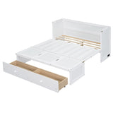 Full Size Murphy Bed with USB Port and a Large Drawer, White N708P205903K