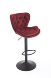 Set of 2 Bar Stools with powder Footrest and Base Swivel Height Adjustable Mechanical Lifting Velvet W1249P253957