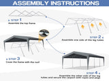 12X20FT Carport Car Port Canopy Grey without Sidewalls 70083042