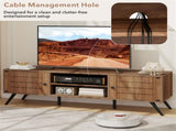 Oak Mid-Century Modern TV Stand for 65-Inch TVs, 210 lbs Capacity Media Console with Storage 43045845
