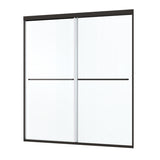 Bypass shower door, sliding door, with 1/4" tempered glass and Matted black finish 50-54"x70" W2122131035
