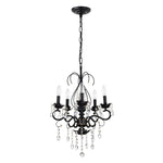 ZUN Classic Vintage Crystal Candle Chandeliers Lighting, 5 Lights Pendant Ceiling Fixture Lamp W1592P165647