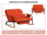 Corduroy Nursery Rocking Chair w/ Pull-out Footrest, Adjustable Backrest 100&deg-160&deg, Oversized 55018651